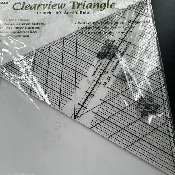 Alicia's Attic Clearview Triangle 12 Inch 60 Degree Acrylic Quilting Ruler NEW - Picture 4 of 7